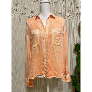 Anthropologie Cloth & Stone Acid Wash Button Down Size L